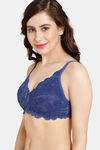 Rosaline Cyber Grove Everyday Double Layered Non Wired 3/4th Coverage Lace Bra - Ocean Cavern — thumbnail 3